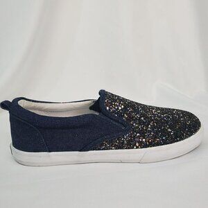 Crazy 8 Denim & Glitter Slide on Shoes, Size 5